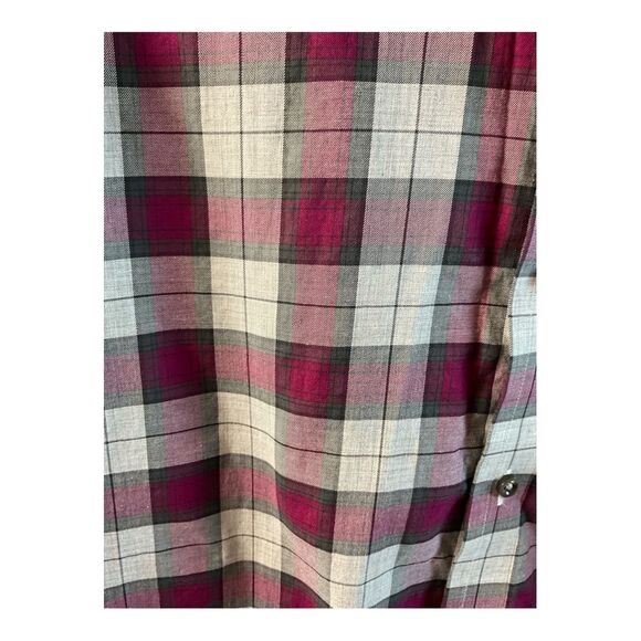 Maker & Company Men's Button Up Shirt Long Sleeve Size 16/41 Plaid Red White - Picture 4 of 10